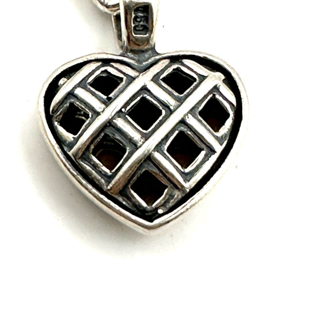 Lagos Caviar Two Tone Silver & 18 Kt Gold Reversible Heart Charm Bracelet - Picture 4 of 9